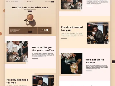 Coffease - Coffee Landing Page app branding design figma illustration logo ui ux