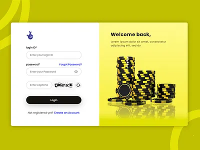 Lottery Login UI Screen branding design graphic design landingpage logo ui uidesign website