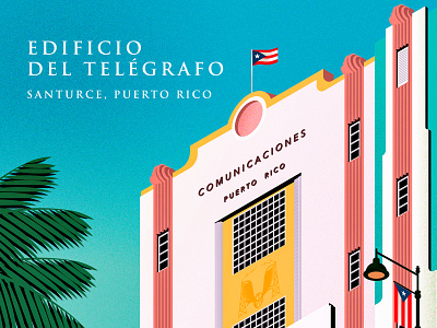 Edificio Del Telégrafo architecture art deco illustration isometric isometric illustration puerto rico