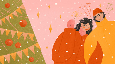 сelebration wallpaper: love christmas christmas tree free drawing holiday illustration illustration for the article love new new year snow visual art