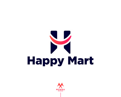 H Logo | Happy Mart Smile Logo app icon brand logo business logo cart creative smile logo e commerce logo h logo happy logo happy mart hire logo designer minimal logo online shop professional rank shopping simple logo smile logo trend website logo