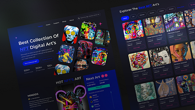 Landing page for NFT Digital Art's branding design graphic design nft ui web