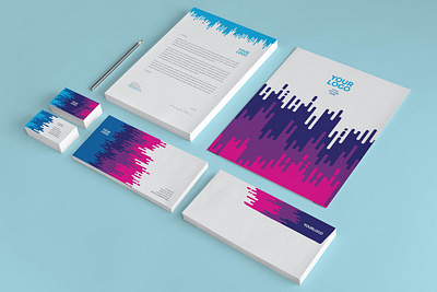 Colorful Artist Design Stationery artist brand stationery branding business card clean cool corporate corporate identity creative design identity letterhead logo design minimal pattern print professional simple stationery visual identity