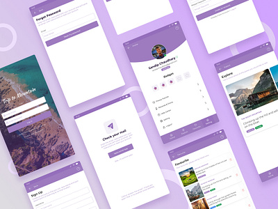 Trip to Mountain design mobile application travel app ui