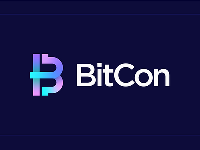 BitCon - B Letter Logomark Design app b letter bitcoin block chain branding coin crypto crypto currency digital money finance fintech gradient letter logo logomark logotype minimalist modern nft online buying technology