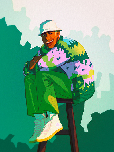 Tyler character character design color design digitalart fashion green illustration men people street style