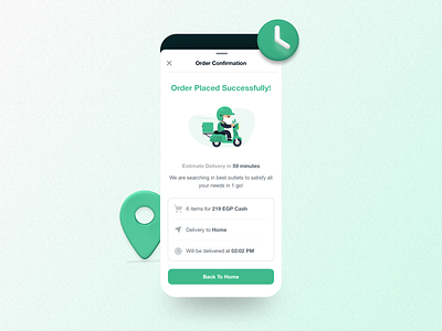 Order Confirmation - Digital Pharmacy App app confirmation delivery mobile mobile ui order placed ui ux