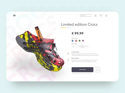 Crocs Shop Concept branding crocs design footwear graphic graphic design header homepage landing market shoe shop site slipper store typography ui ux web website