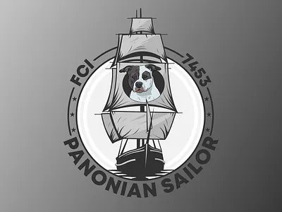 Panonian Sailor adobe illustrator american americanstaffordshireterrier animation art branding design dog graphic design graphicdesign illustration logo panonian sail serbia ship stafford ui ux vector
