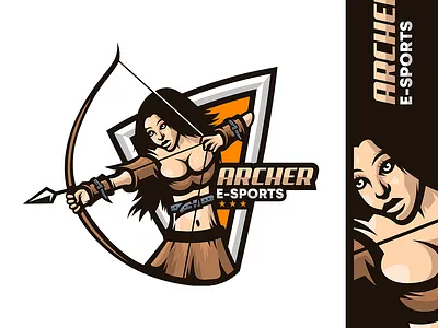 Archer Esports Logo archer archer mascot archer woman branding design detailed drawing esports logo gaming logo illustration logo mascot logo vector vector logo