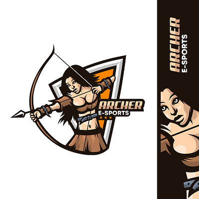 Archer Esports Logo archer archer mascot archer woman branding design detailed drawing esports logo gaming logo illustration logo mascot logo vector vector logo