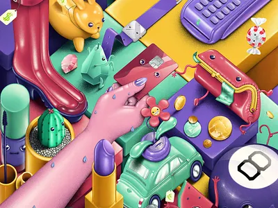 The compulsive shopper cartoon characterdesign commercialart commercialillustration compulsion conceptualart conceptualillustration cover design digitalart digitalillustration editorial editorialart editorialillustration illustration popart popsurrealism poster shopping whimisical