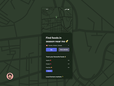 Seasonal Food Finder App 🥑 app eco farmer food green sustainable ui ux