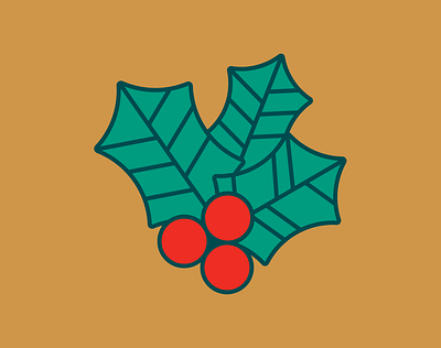 Holly icon illustration pattern design surface design