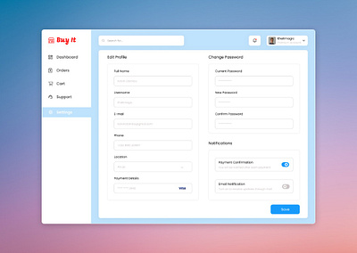 Settings Page app branding design graphic design illustration logo typography ui ux vector