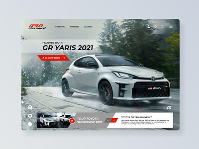 Auto Showcase Tour - GR Yaris auto showcase clean coloful color concept dashboard design design web design website inspiration landing page landing page ui page style task today toyota ui ui design update