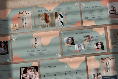 Teressia – Pastel Presentation Template boho brown business presentation creative earthy floral marketing minimal moodboard natural ornament pastel powerpoint template presentation simple slides style teal trend visual