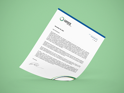 Onyx - 2022 Letterhead adobe collateral composition design editorial editorial design graphic design handout illustrator indesign layout layout design letterhead letterhead design one sheeter print print design