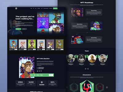 "NFT" marketplace landing page art bitcoin blockchain branding crypto cryptoart cryptocurrency dark header illustration landing page logo minimal nft nft landing page nft website ui ui design web app website