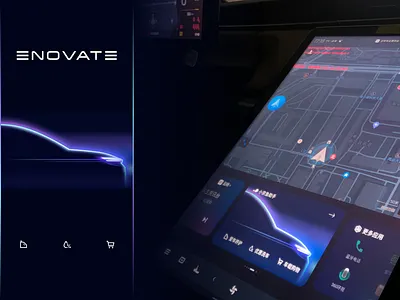 Hmi-Enovate-ME5&JD carwidget design-dark car hmi icon illustration ui vector widget