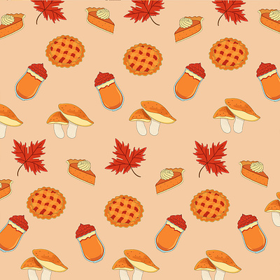 Autumn Vibes_3 autumn design fall food forest illustration pattern