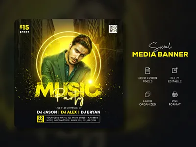 Social media banner design | Web banner banner inspirations branding design facebook ads facebook banner illustration logo music party flyer shopify banner social media banner social media post design social media post template ui web banner ad