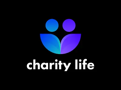 Charity Logo Design | Multi Gradient brand identity branding charity logo child logo children community logo connect ecommerce foundation logo gradient logo hr human resources kindergarten logo design modern charity logo people professional logo recruitment unity logo visual identity