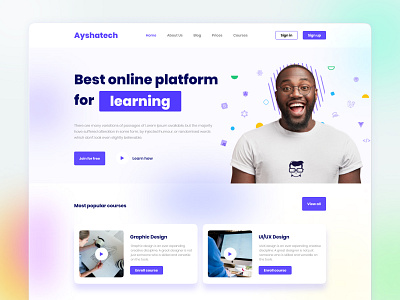 E-learning web UI 3d animation brand identity branding dark theme website e learning education landing page education website graphic design homepage landingpage logo mobile app design motion graphics online courses online learning platform online school product design ui website