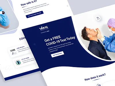 Vaccine Landing page Website branding covid 19 covid info covid test creative design design free covid center health care product design ui uiux web ui