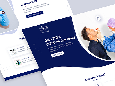 Vaccine Landing page Website branding covid 19 covid info covid test creative design design free covid center health care product design ui uiux web ui
