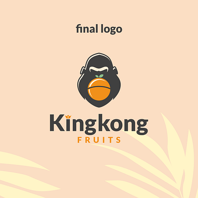 kingkong fruits animal brand branding combination design dualmeaning fruits gorilla graphic design graphicdesigns illustration kingkong logo logodesign modern motion graphics orange simple symbol vector