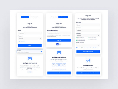 Sign Up Forms application autolayout business app clean design components design design system finance app forms product design registration registration process sign in sign in form sign up sign up steps steps verification verification process web app