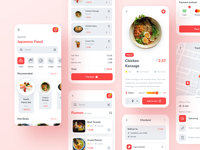 Japanese Food Order Mobile App delivery food food delivery food order food service japanese japanese food japanese restaurant mobile app mobile design order food ramen restaurant restaurant app restaurant service sushi take away ui uiux ux