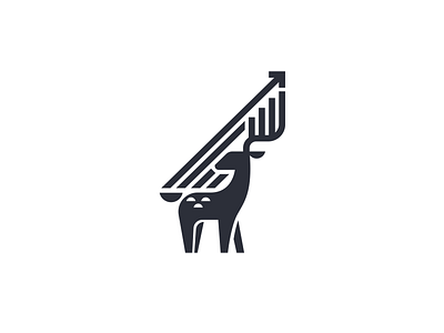 Graph deer animal brand branding chart deer design elegant graph grow illustration logo logotype mark minimalisic minimalism modern sale sign smart wild