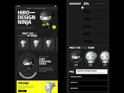 Hiro NFT Landing Page Design 3d crypto design design studio graphic design illustration interface landing page nft ui user experience user interface ux web web design web marketing website website design
