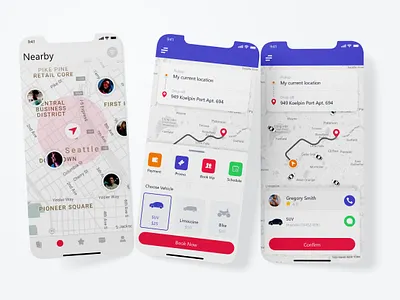 Ride Share App Concept illustration logo mobile app mobile ui rides ui