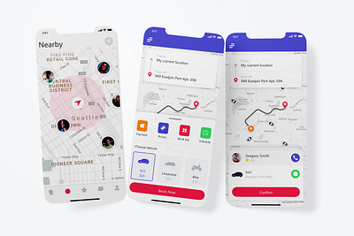 Ride Share App Concept illustration logo mobile app mobile ui rides ui