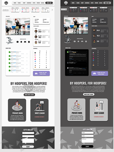 Basketball League Website Mockups (BRGY LEAGUE) by Alvin Rumbaoa baskeball branding design figma illustration logo mockups nba nextjs sports ui ux wireframe