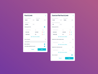 Fee Configuration application business design figma graphic design illustration interface system design ui ux vector web
