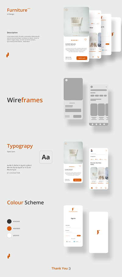 Furniture App Design - UI Design app design complete app modern app design ui uiux
