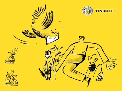 Tinkoff | Illustrations 2d artwork bank branding character character design design finance fintech graphic design help identity illustration neobank right simple vector web