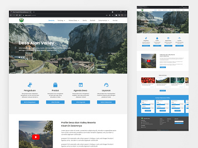 Landing Page Village Website blue design indonesia landing page minimal typography ui ui ux designer ux village website