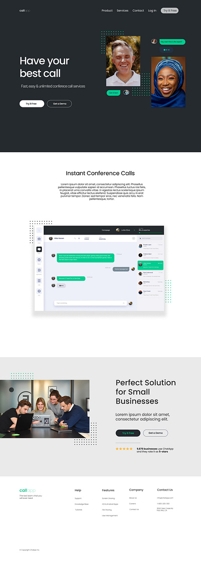 CallApp - Home Page design ui ux web