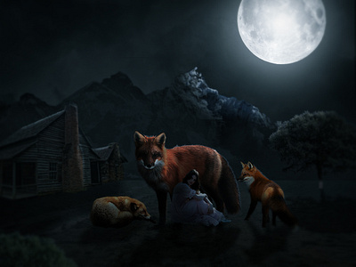 Foxy moonlight memories edit graphic design photo manipulation photoshop youtube
