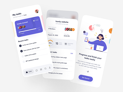 Task Management App 3d animation app app ui application branding design flat graphic design illustration light minimal mobile app mobile application mobile ui task task management ui user interface