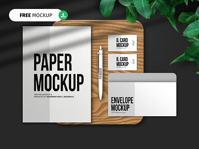FREE Stationery Mockup a4 paper branding business card envelope free freebie mockup pen photo realistic psd stationery stationery branding mockup stationery mockup template