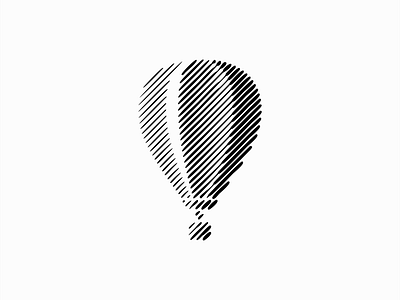 Scratchboard Hot Air Balloon Logo air aviation balloon branding design fly hot identity illustration lines logo mark scratchboard sky symbol tourism travel vector