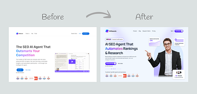 AI Powered SEO Agency Website ai art diretion concept design figma homepage landing landingpage purple redesign revamp seo ui user centric user experience user interface ux visual design web web ui