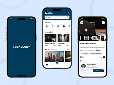 QuickMart App app interface application design branding clean ux design subscription digital mobility solutions e commerce app figma expert iphone app marketplace app mobile ui mobile ui designer olx app redesign olx clone product design service shopping app ui startup ui ux user research