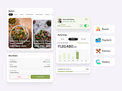 GreenBites Vendor App app business clean design foodapp ios mobile recipe restaurant ui ux vendor